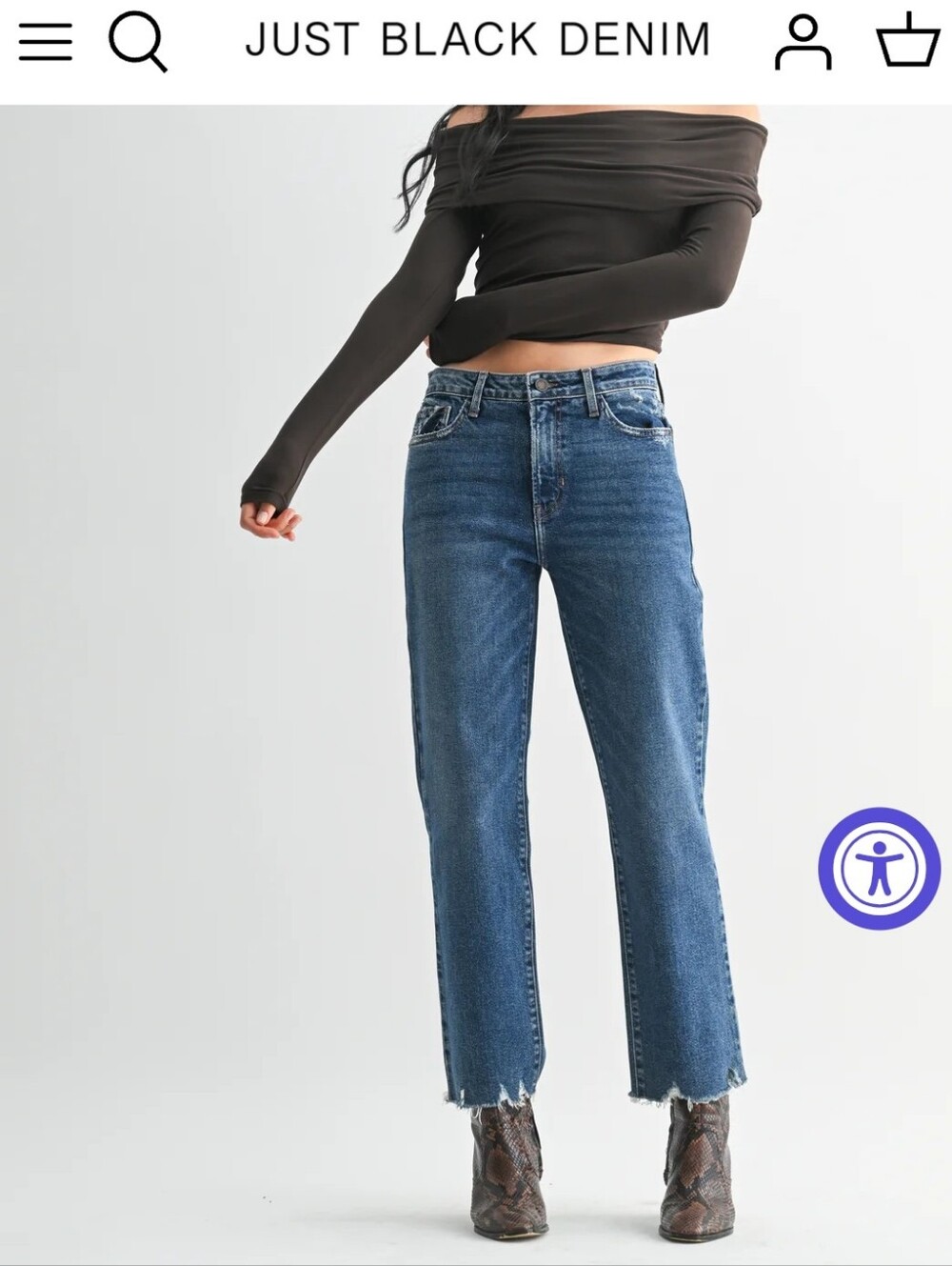 Just Black Women's Jeans in Medium Blue Wash 27